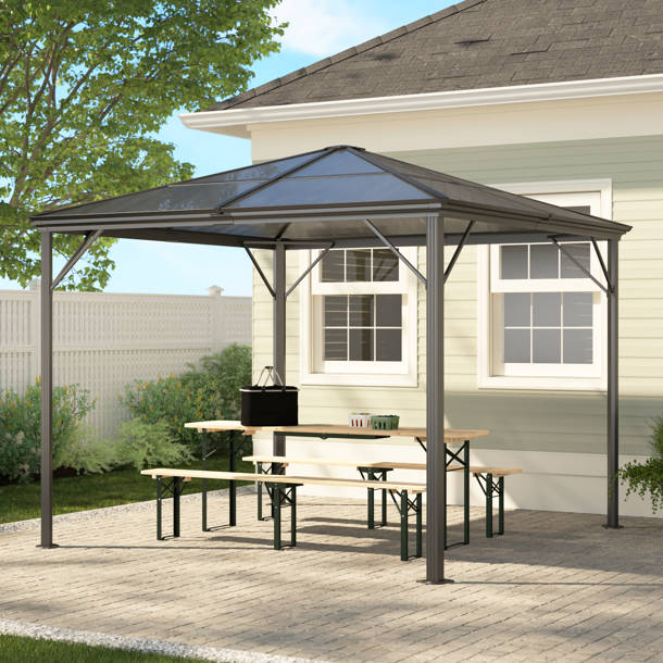 Arlmont & Co. Elisia Black Curtains for Sanibel Gazebo, Polyester